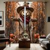 2pcs HD Dead Tree Forest Scarecrow Decorative Curtain Yellow Tie Digital Printed Curtain Home Decoration Style Decoration Liv