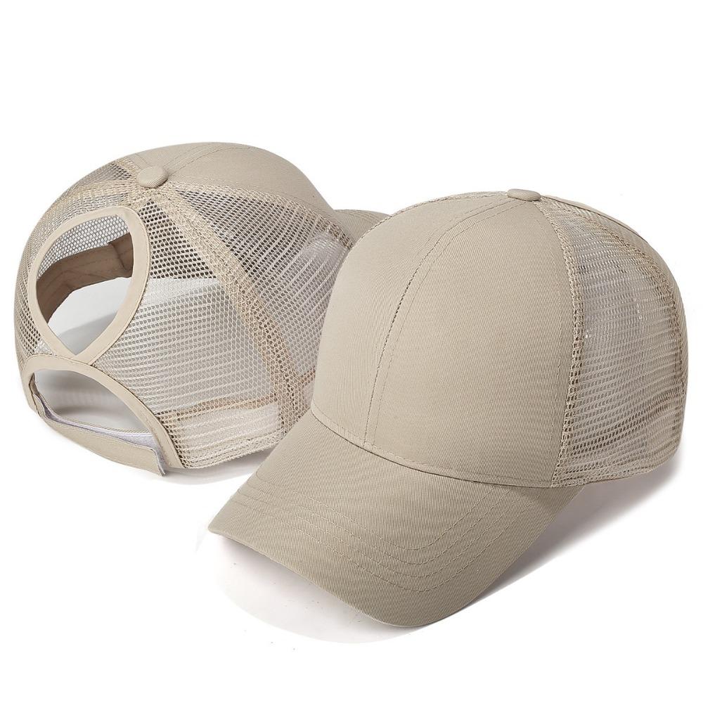 Breathable Mesh Ponytail Hats Hollow Out Back Visor Hat Casual Sun Hats for Women and Men