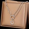 Ожерелья из нержавеющей стали Модные Изящные Нежные Солнечный Тотем Мода Микс Матч Циркониевые Цепочки Подвески Ожерелье Для Женщин Циркониевый Подарок