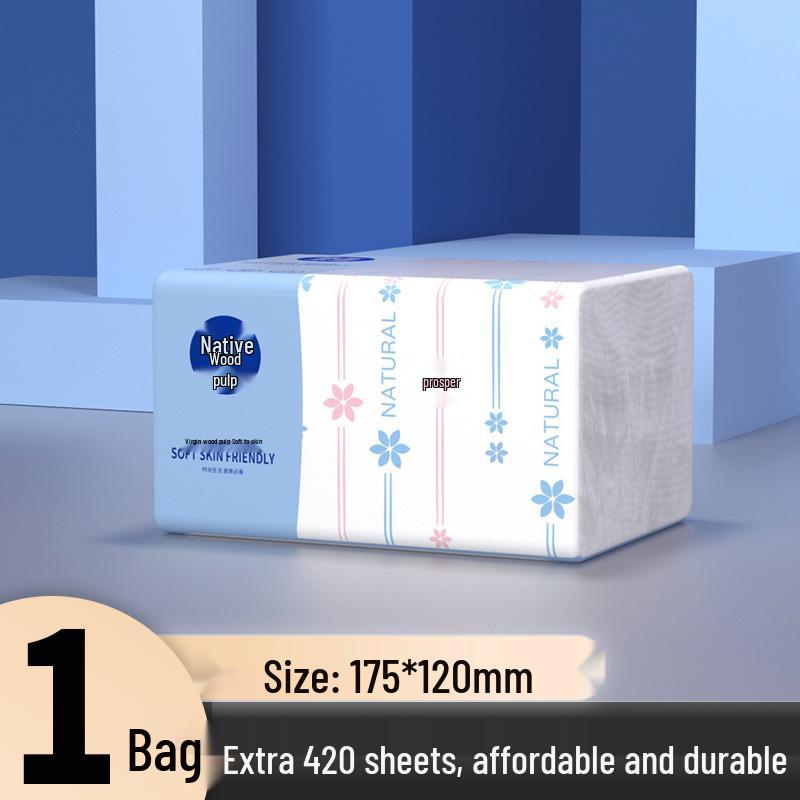 Бумага тишью Moxi в коробке, 420 листов, 5-слойная, большая упаковка, замена салфеток/туалетной бумаги