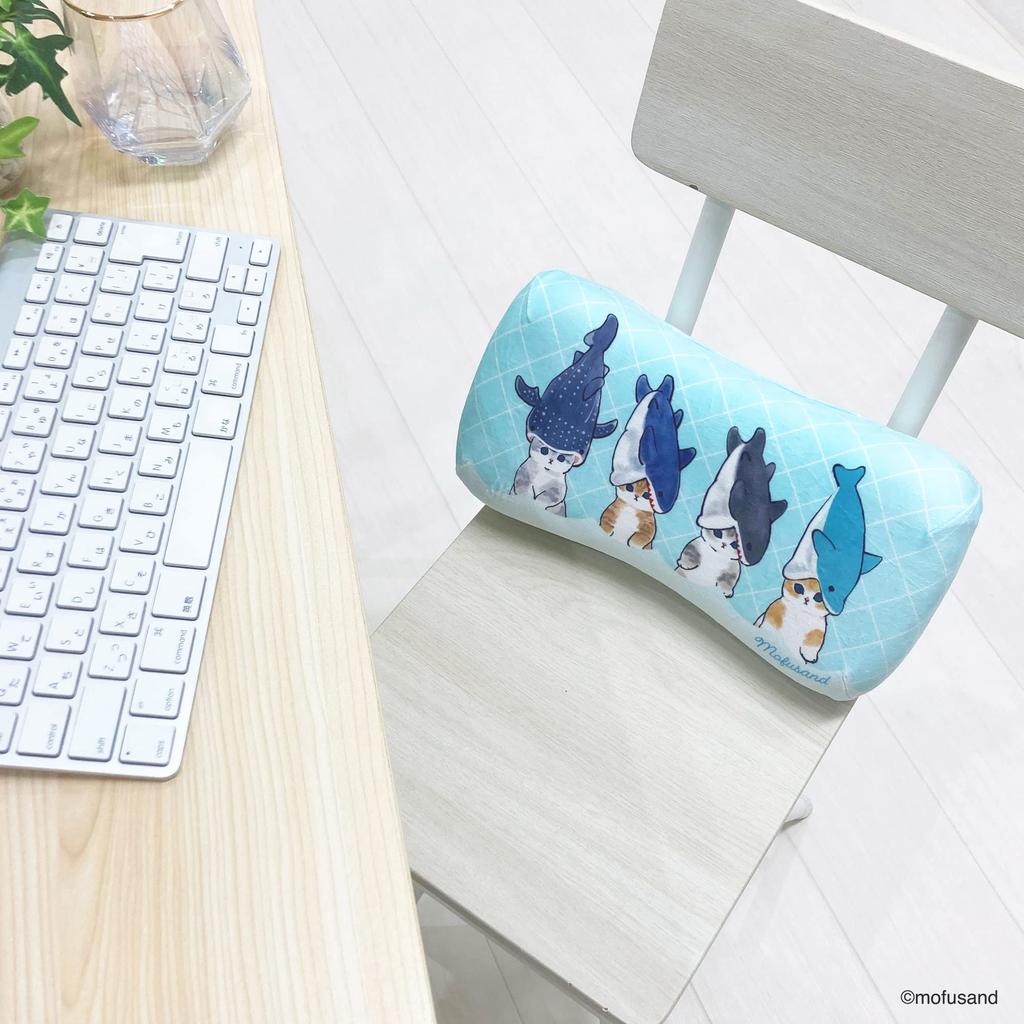 MORIPiLO Morishita подушка с эффектом памяти Mofusand Shark Nyan 15x30 см, поддерживающая талию, мягкая игрушка-подушка с поддержкой спины mofusand синяя 4621067