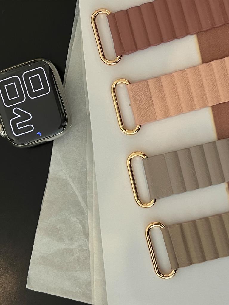 Магнитный кожаный ремешок для Apple Watch 44 45 49 мм 40 41 мм 42 38 мм 46 мм Металлический ремешок из нержавеющей стали для iwatch 8 7 SE 6 5 4 3 2 S10