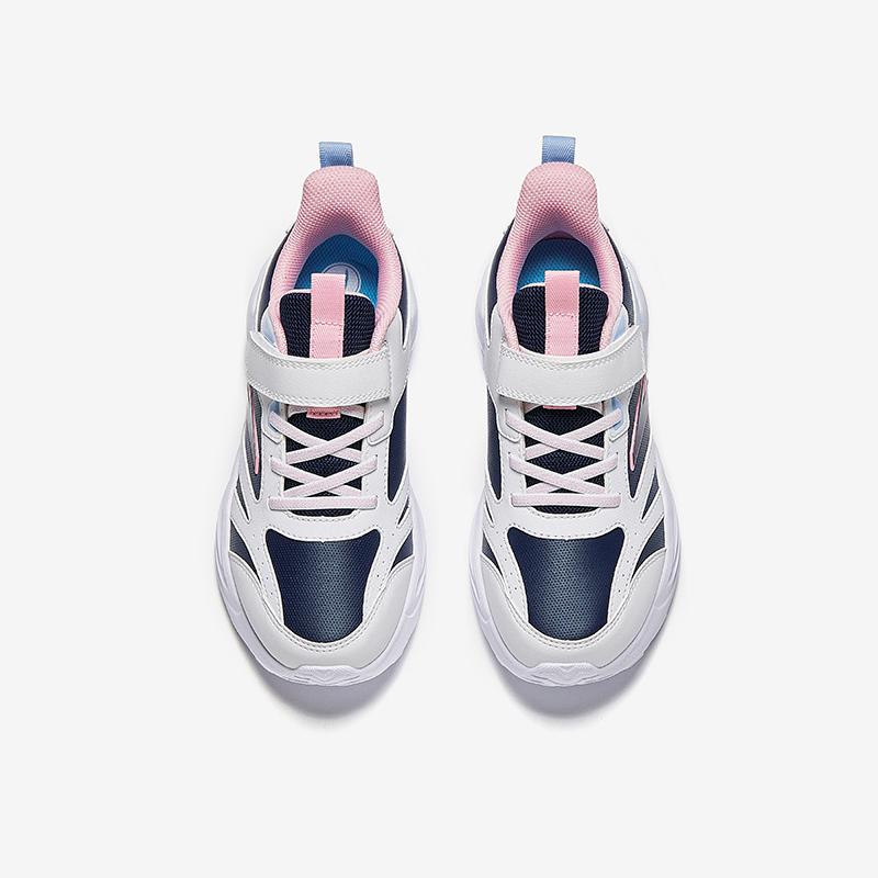 Anta Удобные универсальные легкие амортизирующие низкие детские кроссовки для бега Детские кроссовки белые новые-чернильно-розовые A22435522N-1