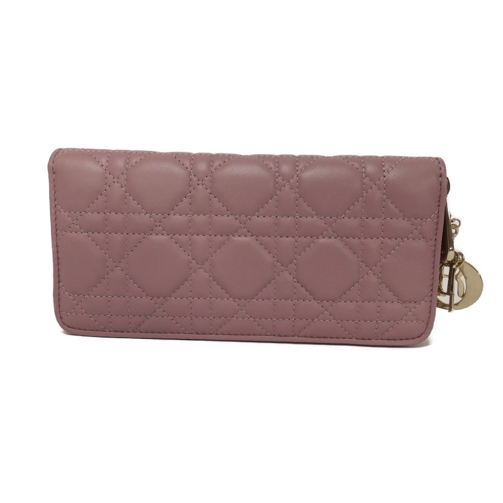 Used 10656 Lady Dior Voyageur Wallet S0007ONMJ_M64P 7940 Current Logo Zip Around Cannage Lavender from Japan AUTHENTIC