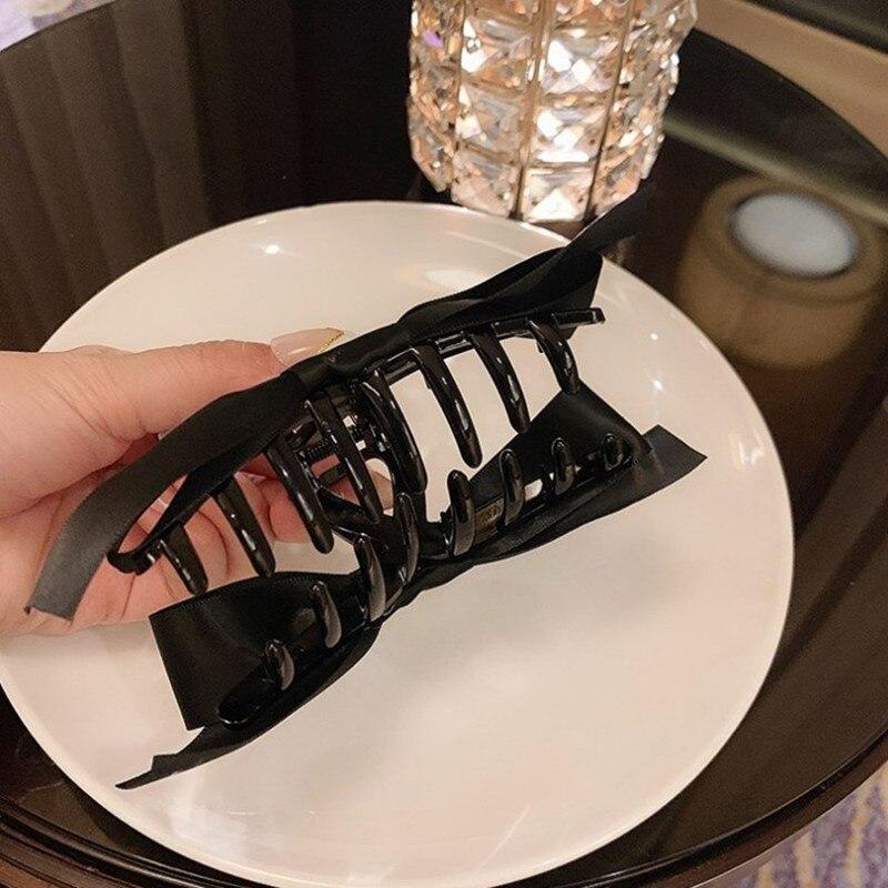 Double Sided Bow-Knot Grab Clip Hairpins Big Size Bow Velvet Hair Claws Korean Hair Clip Hair Style Accessories Fashion Barrette