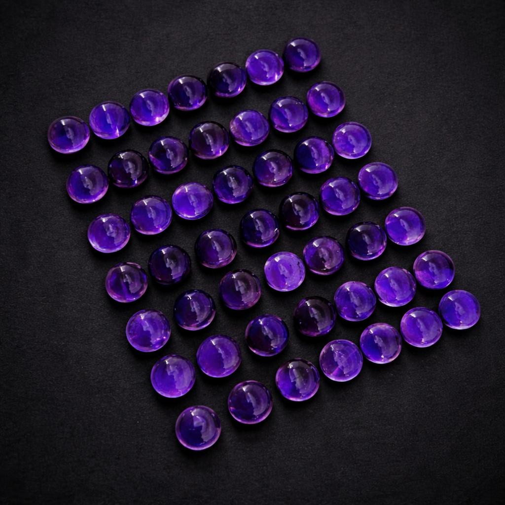 Партия кабошонов из фиолетового аметиста 13 мм – Круглые драгоценные камни для ювелирных изделий