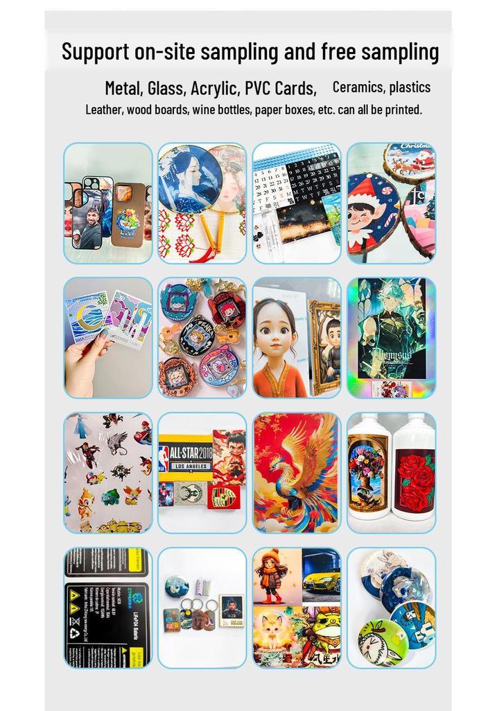 Compact A3PRO UV Flatbed Printer for Metal, Acrylic, and Phone Cases with Varnish Embossing Capabilities