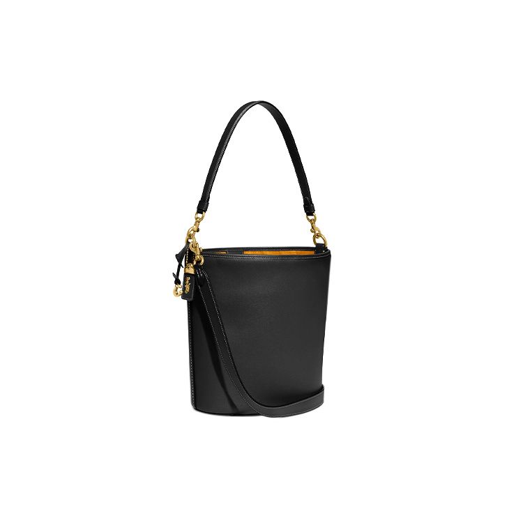 Coach Dakotah 34 Snap Closure Glove Tanned Leather Bucket Bag Women Handbags Black CH726-B4BK