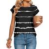 Women's Loose-Fit Fashionable Casual Vintage Print Cap-Sleeve T-Shirt Top