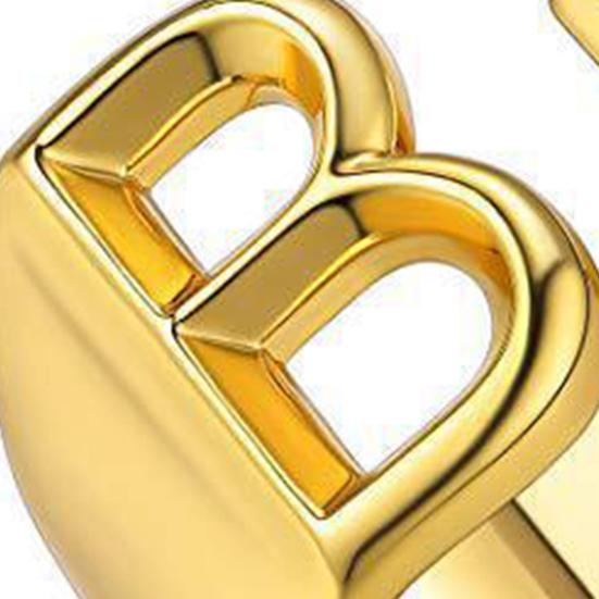 Кольцо с алфавитом, 26 английских букв, кольцо с регулируемым отверстием, золотое, полированное, легкое, из сплава, ювелирное украшение на палец для вечеринок и повседневного ношения