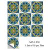 10pcs/set Mandala Style Crystal Hard Tiles Ceramics Wall Sticker Kitchen Wardrobe Home Decor Art Mural Peel & Stick Wall Decals