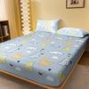 1 Cartoon Cute Animal Dinosaurs Printed Matte Fitted Sheet, Bedroom Printed Bed Cover, Bedding (Excluding Pillowcases)