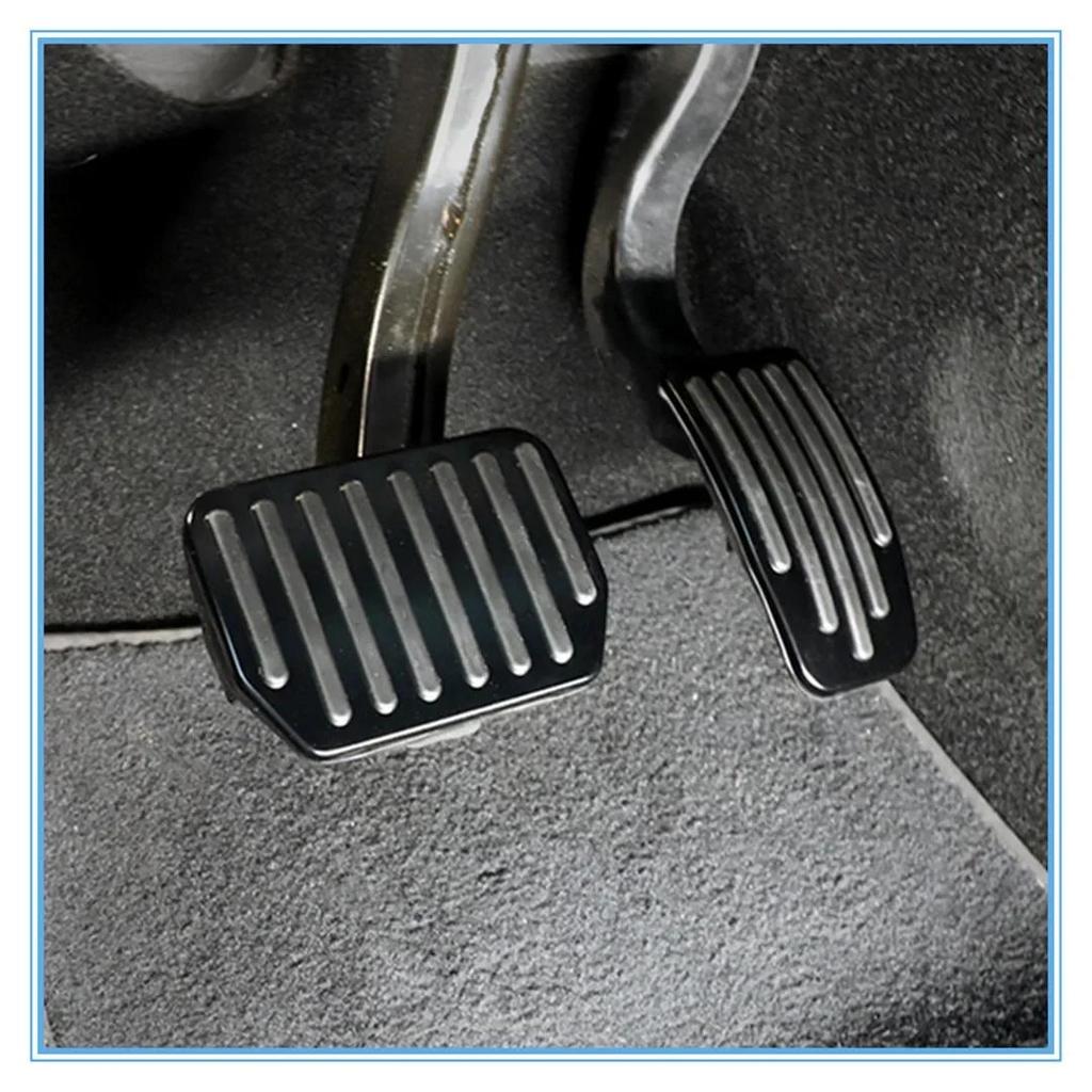 Car Foot Pedal Pads Covers For 2021-2023 Tesla Model 3 Y Aluminum Alloy + Rubber Anti-slip Accelerator Brake Rest Pedal