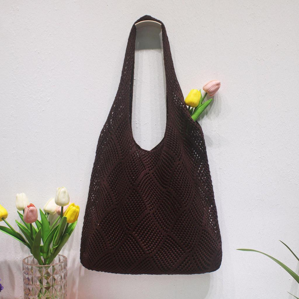 Легкие и эстетичные женские летние вязаные крючком сумки-тоут — идеально подходят для пляжа, шопинга и вечеринок