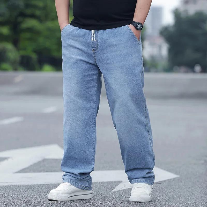 Мужские джинсы оверсайз Streetwear Брюки Большого Размера Карго Джинсы Мягкие Свободные Мешковатые Повседневные Джинсы Для Папы Мужа