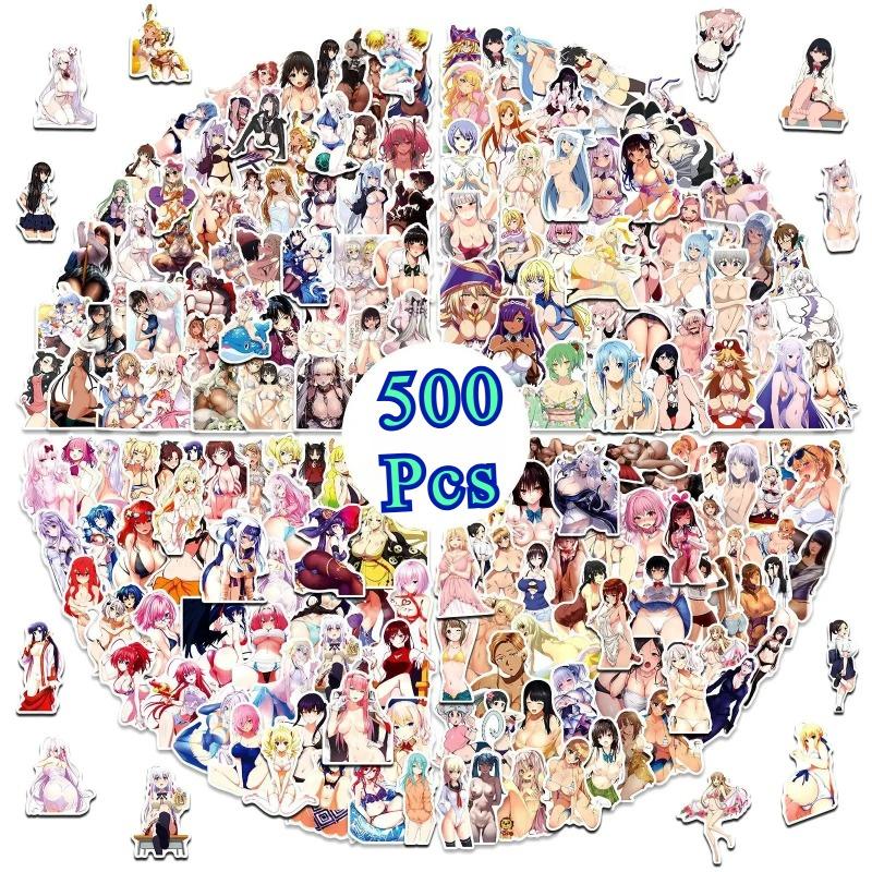 500 шт. Неповторяющиеся Аниме Сексуальные Девушки Бикини Наклейки Водонепроницаемые Kawaii Наклейки для Ноутбука DIY Подарок Отаку