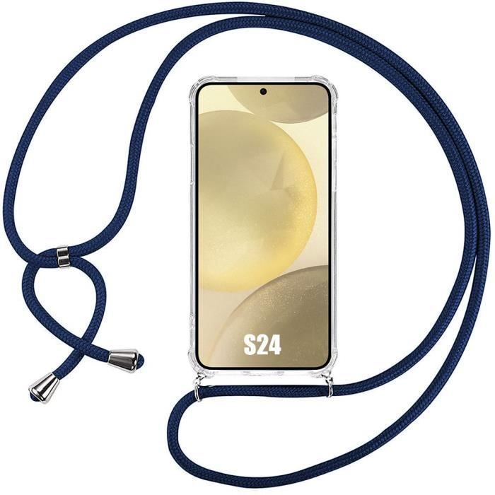 Coque de protection - BOOLING - pour Samsung Galaxy S24 - Antichoc - Ultra-transparente - Cordon Bleu Marine