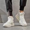Мужские высокие кроссовки Кожаная мужская обувь Осень и зима Тренд ВВС Повседневные универсальные верхние слои из воловьей кожи Маленькие белые туфли для мужчин