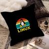 Подушка с принтом пингвина Tux из операционной системы Linux. Наволочка для спальни и гостиной. Декоративная наволочка для дивана.