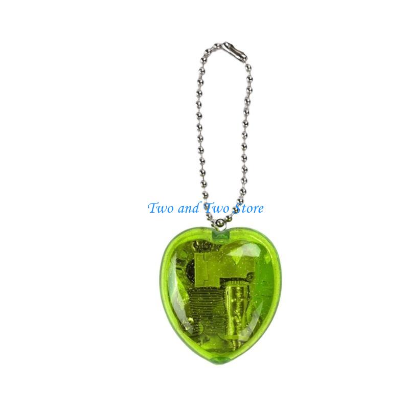 HX6F Elegant Heart Shaped Music Box Romance Design Finish Bag Hangings Gift for Valentine’s Day or Birthday
