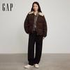GAP Women's Puffer Series Corduroy Faux Shearling Lapel Down Jacket