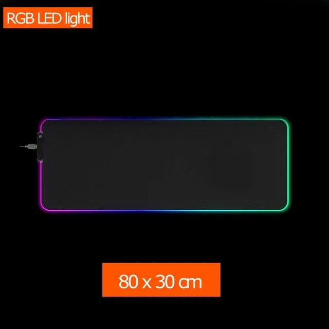 Полностью черный нескользящий игровой коврик для мыши RGB для ПК, ноутбука, геймера, большой/средний/маленький коврик для клавиатуры, коврик для мыши, резиновый коврик для стола