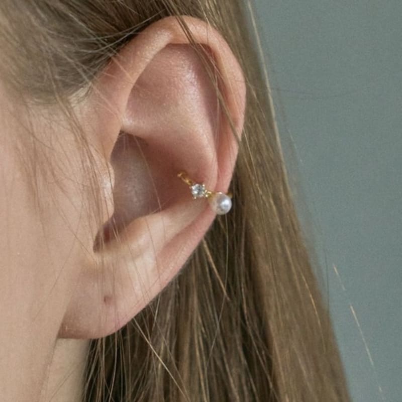 aora MINIMAL CZ PEARL EAR CUFF DW_135