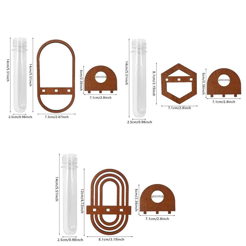 Handmade Wall Vase Wall Hanging Plant Holder Pendant Wood Hydroponic Plant Rack Artificial Flower