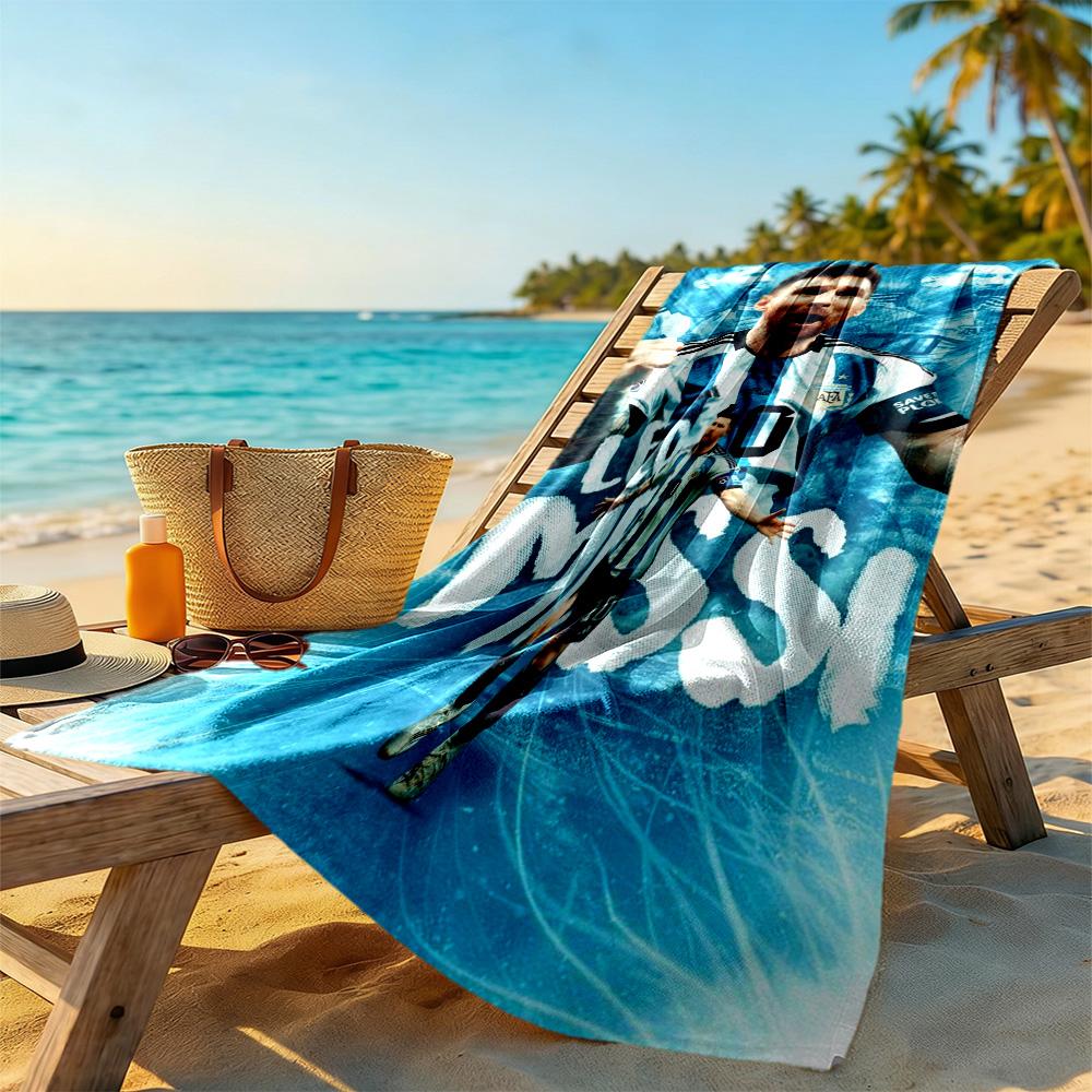 Football Messi Beach Towel Super Soft Microfiber Quickdry Fabric Comfortable Lightweight