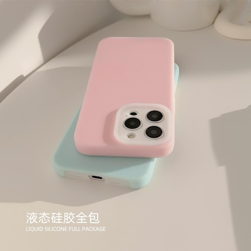 Жидкий Желейный 16 Подходит для Чехла iPhone iPhone 15 Защита от Падений 14promax Однотонный Простой 12 Всесторонний 13