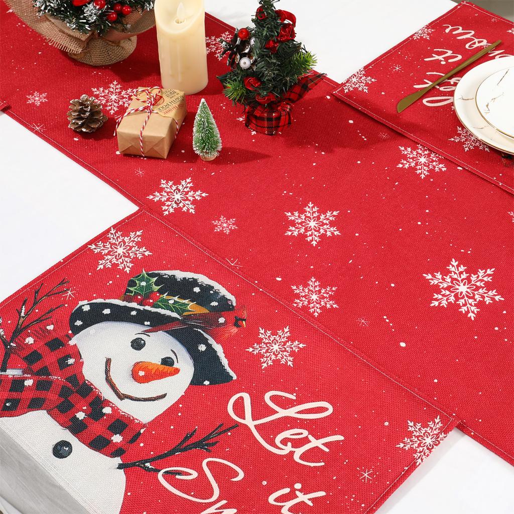 Рождественский набор скатертей и подставок под приборы Веселое рождественское украшение для дома 2024 Рождественские украшения Navidad Natal Подарок на Новый год 2025