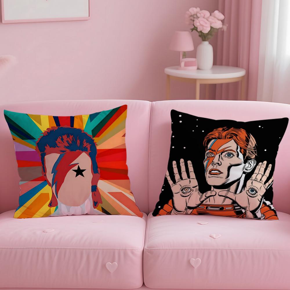 David B-Bowie Cushion Cover Short Plush Double-Sided Printing Home Machine Washable In Warm Winter Pillow Case