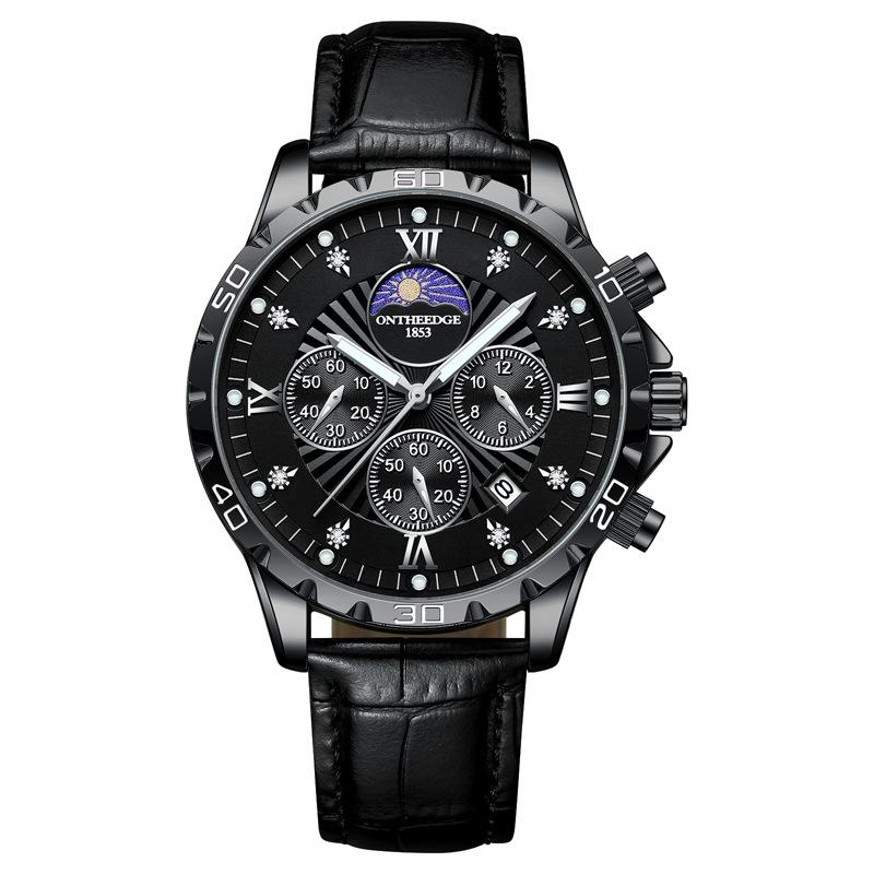 ONTHEEDGE Мужские часы Многофункциональные светящиеся в темноте водонепроницаемые механические часы с твердым стальным ремешком