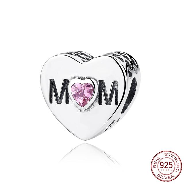 New 925 Sterling Silver Rose Girl Boy Pink Sparkle Spacer Clip Charm Bead Fit Original Fashion Bracelet DIY Jewelry for Women