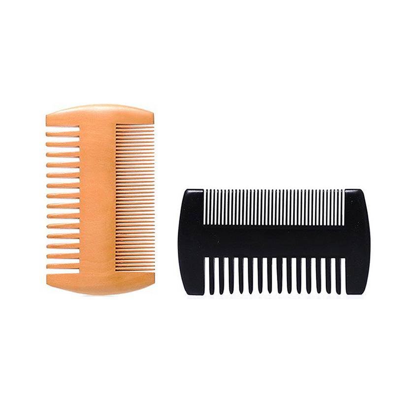 Natural Wood Hair Brush Beard Comb Anti-Static Double-Sided Mustache Pocket Comb Brushing Hair Care Tools For Men Gift