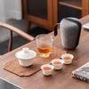 Suet Jade Porcelain High-end Outdoor Travel Tea Set Kuaike Cup One Pot Two or Three Cups Portable Ceramic Gifts