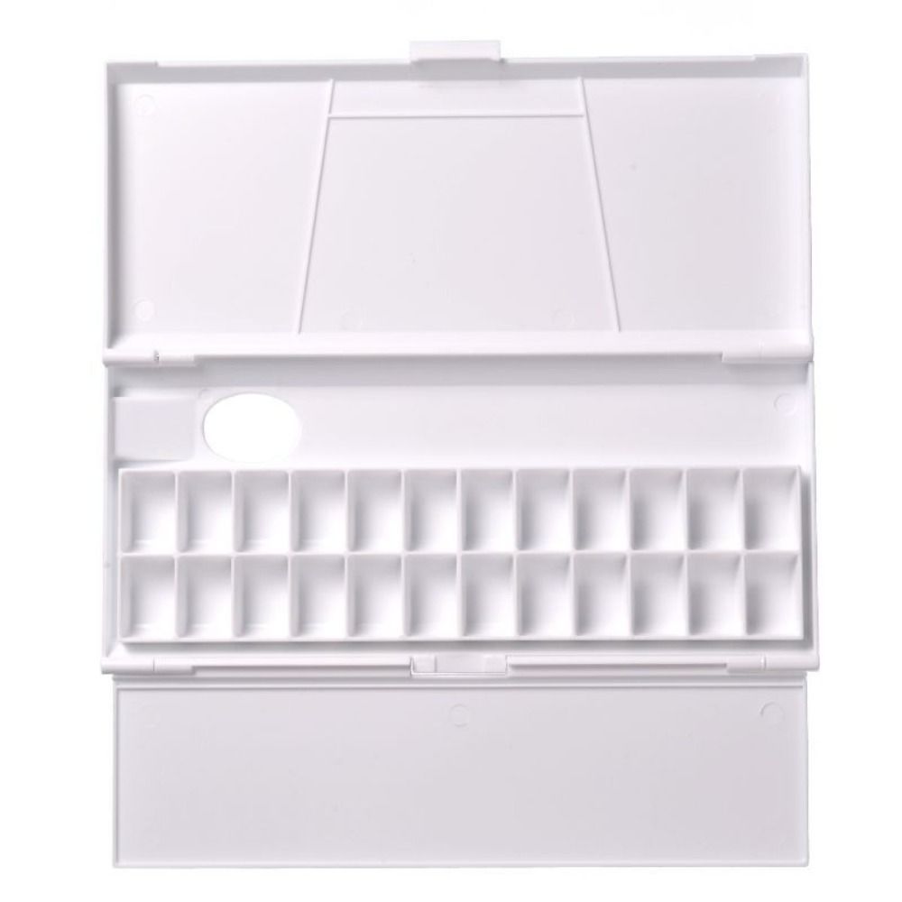 Durable Foldable Watercolor Pigment Box Reusable Professional Watercolor Mixing Tray 24 Grids DIY Color Mixing Pallet Student