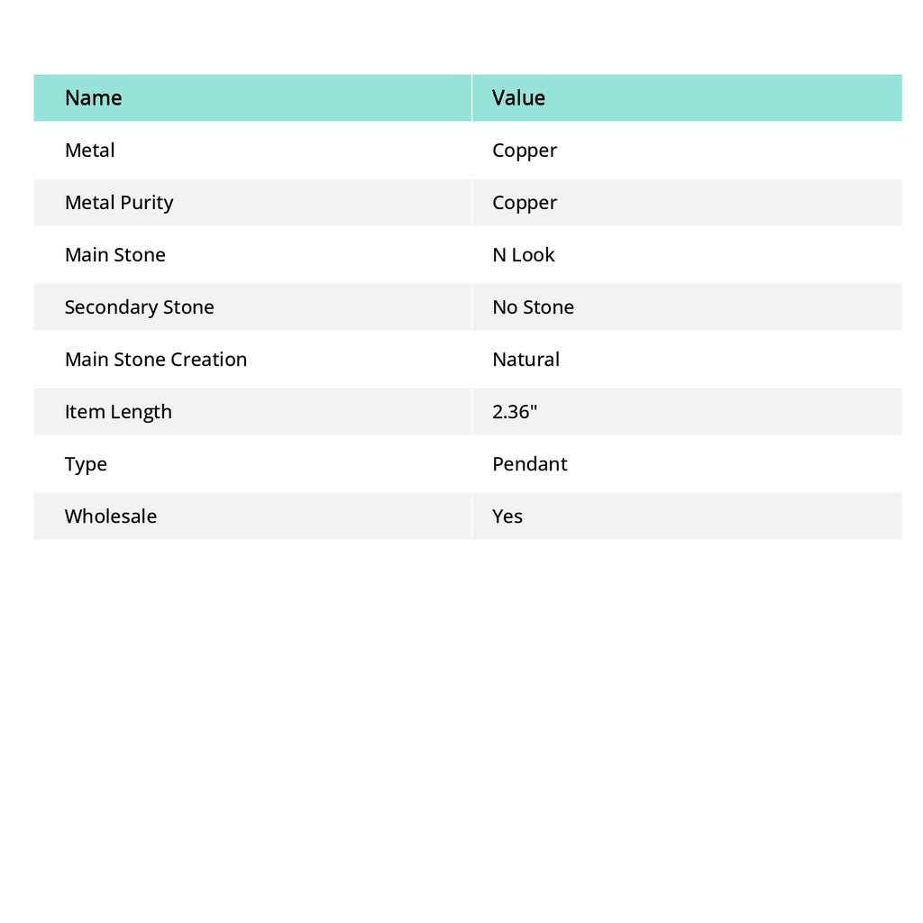 N Посмотреть Драгоценный камень Медная проволока Обернутый Ювелирный Кулон 2,36"