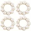 4 Pcs Napkin Clasp Banquet Hotel Napkin Clasp Large Pearl Decorative Ring Holiday Napkin Ring