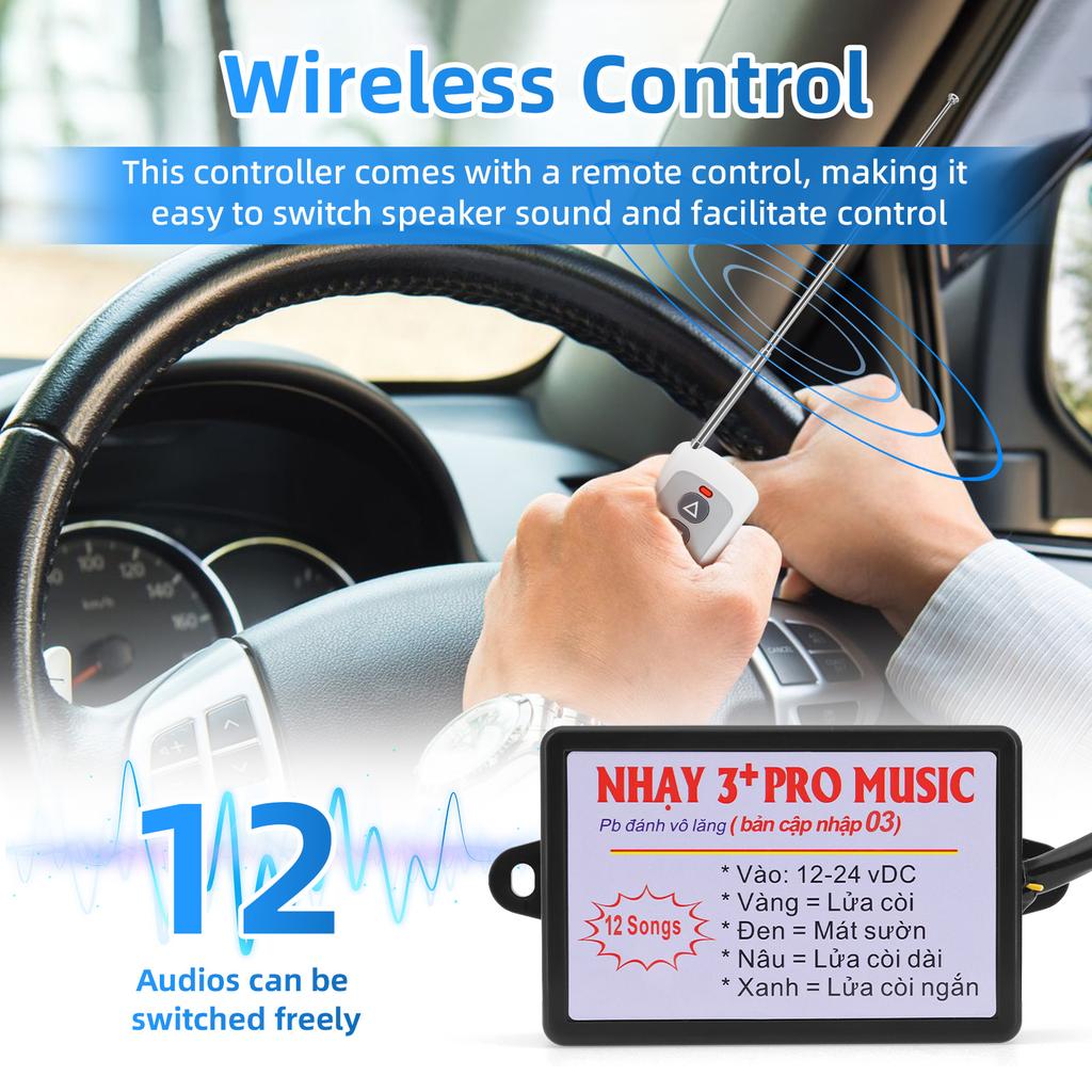 12 Sound Car Horn Controller Electronic Horn Controller Horn Speaker Control Unit Warning Alarm For Boat Car Motorcycle