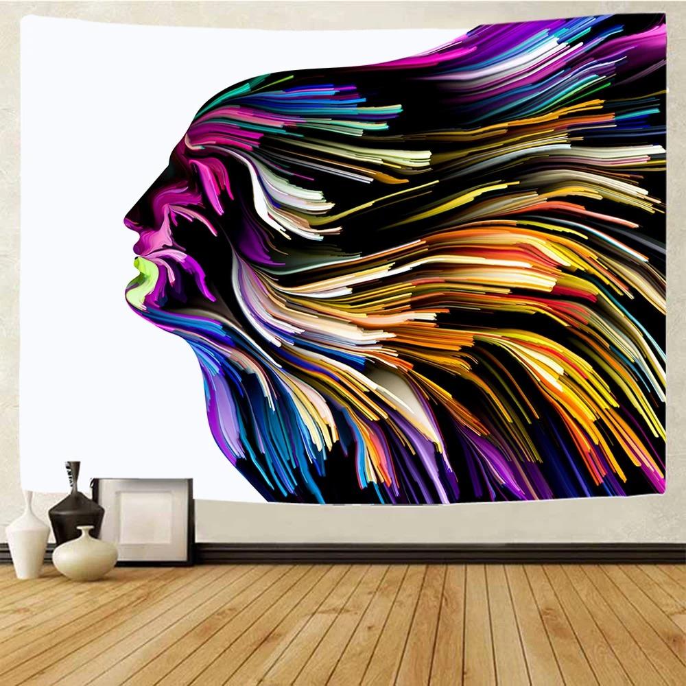 Абстрактный персонаж Боковая сторона Узор Подвесной Ткань Спальня Гостиная Гобелен Домашнее Настенное Украшение Гобелен