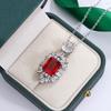 Emerald Princess Square Diamond Pendant European and American Luxury Banquet Engagement Colored Zircon Necklace