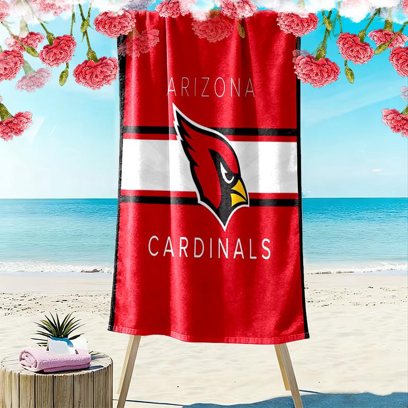 Arizona Cardinals Print Beach Towel, Large Soft Quick Dry Towel for Beach Camping Swimming