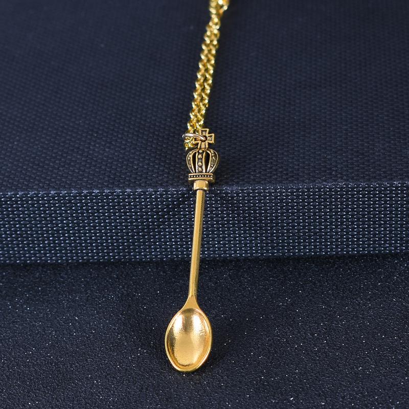 Королевская Алиса Корона Мини Чайная Ложка Ожерелье