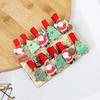 10Pcs Christmas Wooden Clips Home Hanging Photo Wall Decoration DIY Handmade Crafts 2025 New Year Party Supply Navidad Kids Gift
