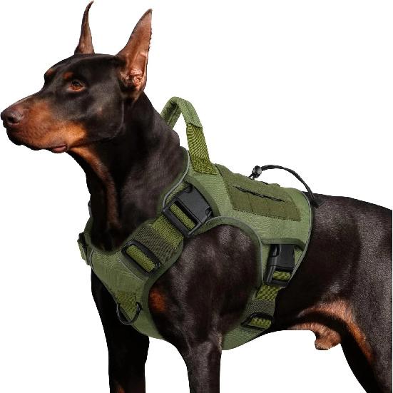 Adjustable No Pull Tactical Dog Harness with Handle Reflective Military Vest for Large Dogs Labrador