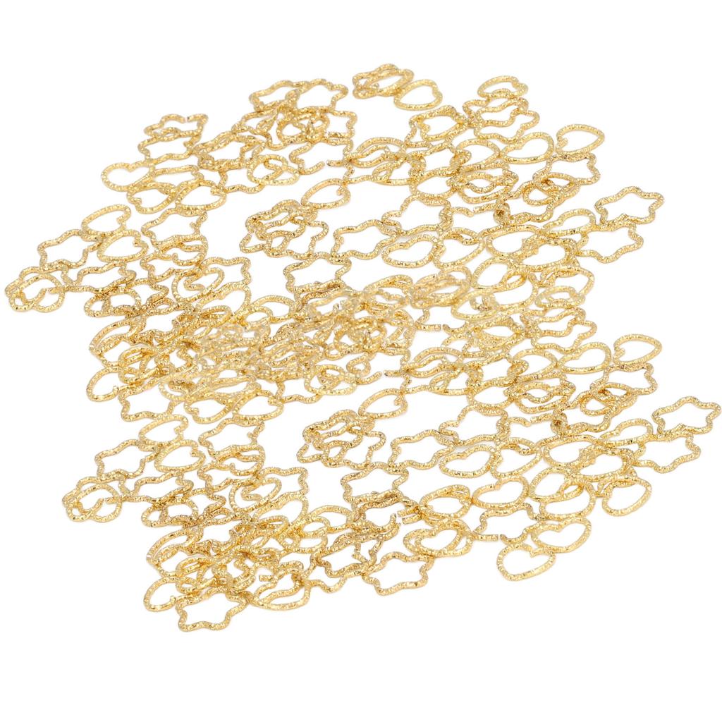 100 шт. Разноцветные заколки-кольца для косичек в форме звезды и сердца, милые металлические кольца для волос для вечеринок и повседневных мероприятий, золотистые