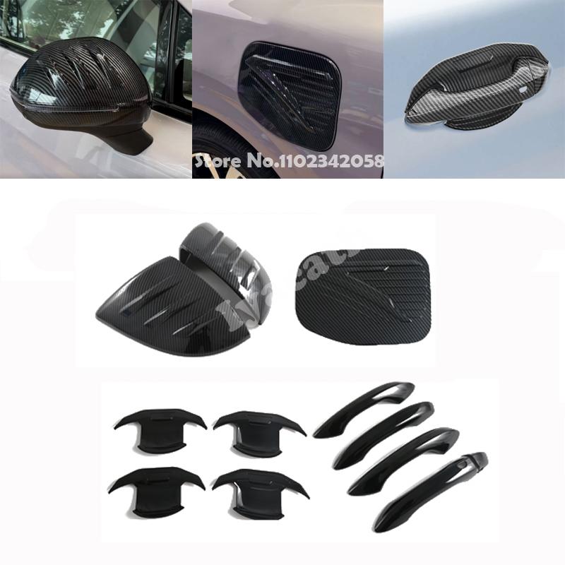 For MG 4 MG4 EV 2025 2026 ABS carbonfiber black Exterior door handle bowl cover charge panle rearview mirror cover Accessories