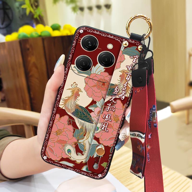 Durable Back Cover Phone Case For Tecno Spark20 Pro/KJ6 Shockproof Waterproof Fashion Ring Phone Holder Chinese style