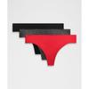 Трусики-стринги Invisiwear со средней посадкой, 3 шт. Праздничный Черный Неправильный Точечный Античный Белый Графитовый Серый Оксфордский Красный